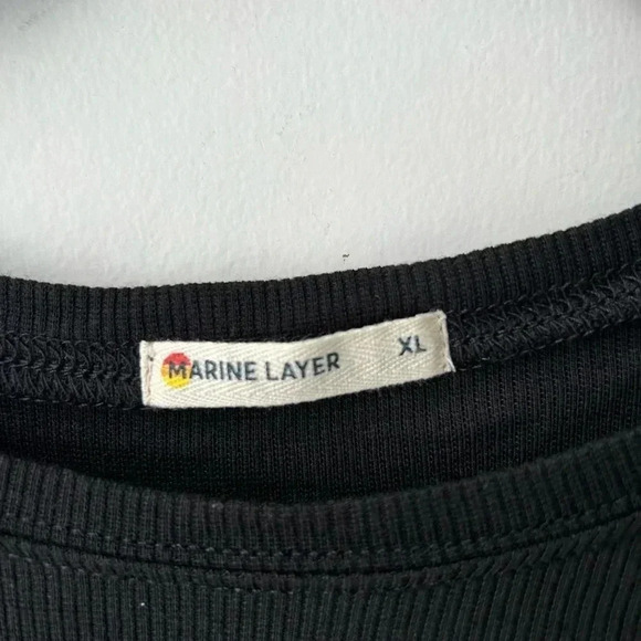Marine Layer ribbed tense black shirt - Picture 3 of 9